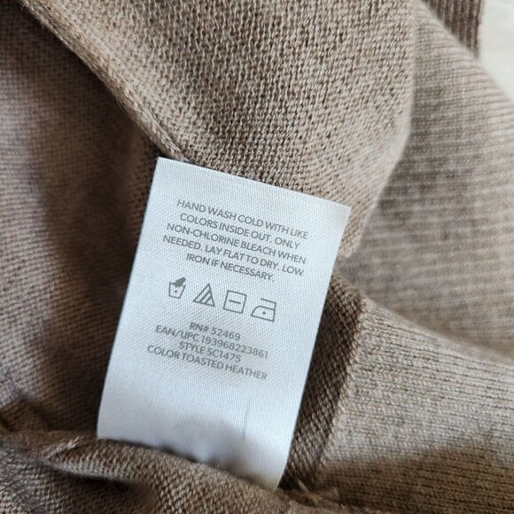 Luxury Premier Collection Small Tan Cashmere Wool Blend Open Cardigan Pockets - Picture 7 of 13